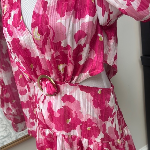 Pink Floral Belted Dress - Picture 2 of 6